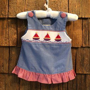 Banana Split Smocked Sailboat Top GUC 18-24m